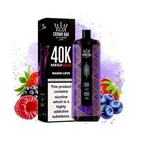 شيشة الفاخر كراون بار ميجا مكس 40000 سحبة ماجيك لو...
