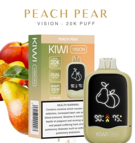 سحبة كيوي فيجن 20000 موشة بنكهة خوخ كمثرى KIWI Vis...