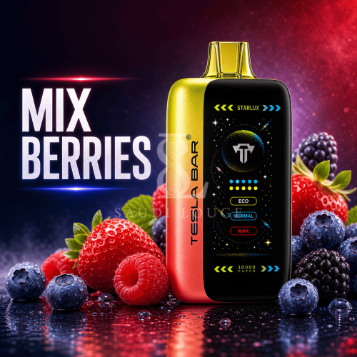 سحبة تسلا بار اكس تي 40 الف موشة توت مشكل TESLA BAR XT 40000 PUFFS MIX BERREIS