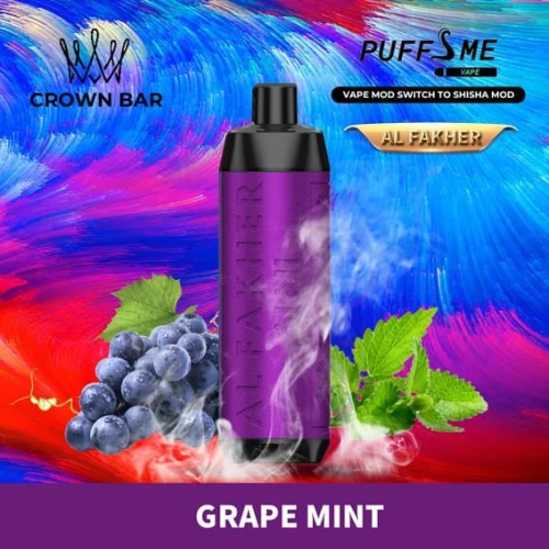 سحبة كراون بار الفاخر 8000 موشة بنكهة عنب نعناع CR...