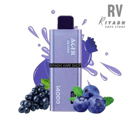 سحبة اجير اس كيو 14000 موشة بنكهة بلورازبيري عنب A...