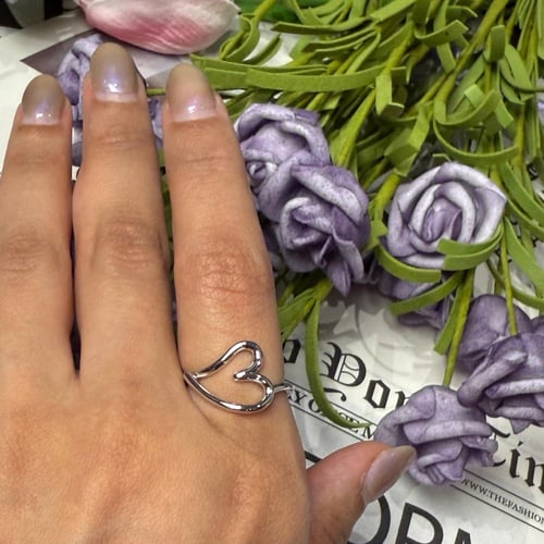 خاتم فضة - القلب