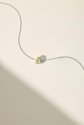 سلسلة فضة - خاتمين