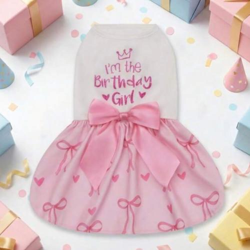 فستان عيد ميلاد أبيض ووردي | Happy Birthday | توصيل لجميع مدن السعودية