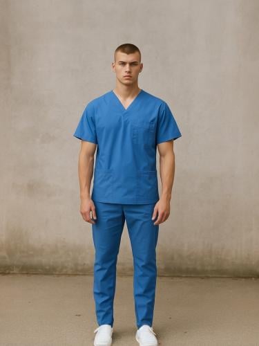 طقم سكراب طبي رجالي و نسائي بلون أزرق