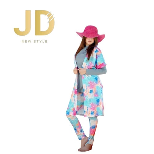 مايوه سباحة نسائي بثلاث قطع بتصميم عصري وألوان جذا...