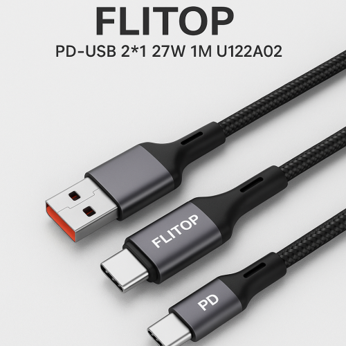 كيبل FLITOP PD-USB 2*1 27W 1M U122A02