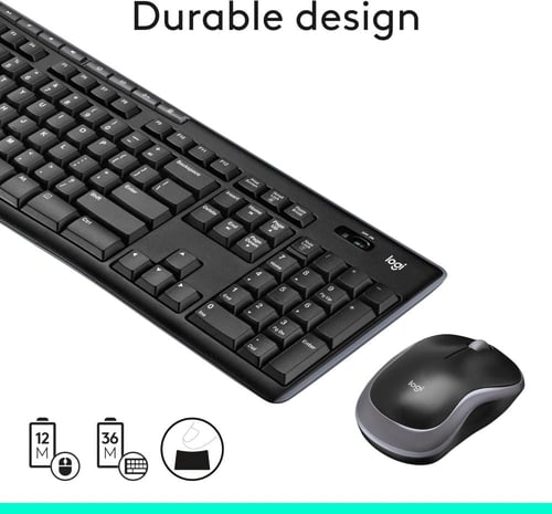 لوحة مفاتيح لاسلكية Logitech MK270 – اتصال 2.4GHz...