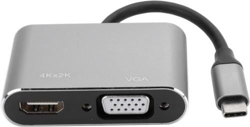 تحويلة USB Type‑C إلى HDMI & VGA بدقة 4K و Full HD