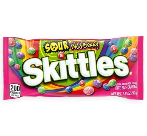سكتلز حامض، Skittles Sour Wild Berry، حلاوة سكتلز...