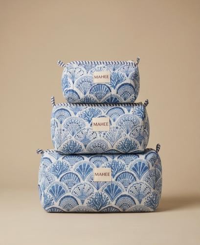 Blue Shell Pouches set of 3