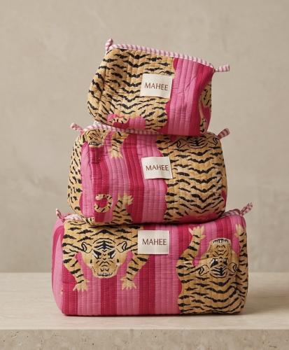Pink Tiger Pouches Set of 3