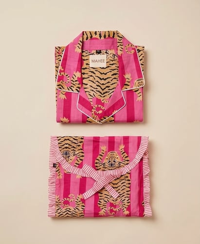 Pink Tiger Pajamas with Bag