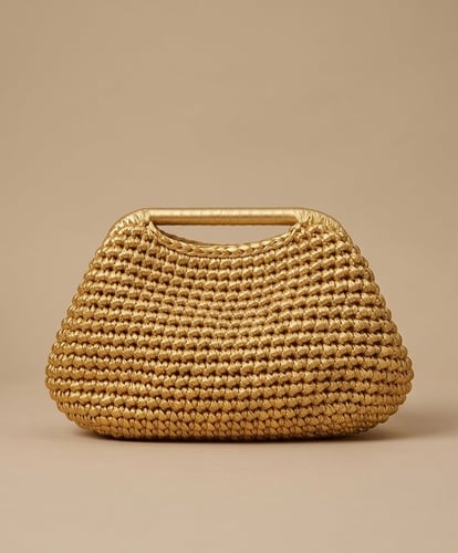 Gold Metallic Clutch-Medium