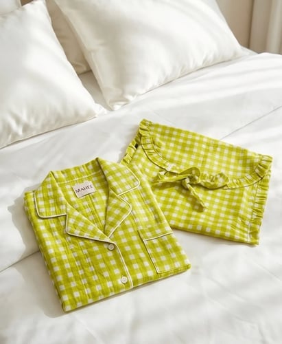 Lime Pajamas with Bag