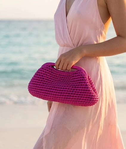 Pink Metallic Clutch