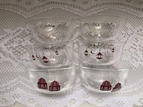 فناجين قهوة شفاف ثيم رمضاني -6 قطع