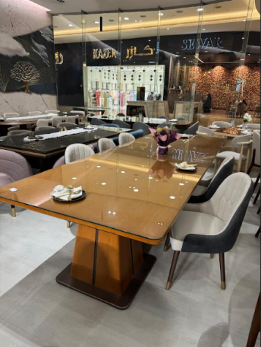 سفرة 12 كرسى - زجاج 8 مم شفاف