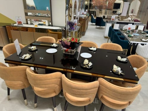 طقم طاولة طعام مع كراسي – سفرة 10 كراسي زجاج 8 مم...