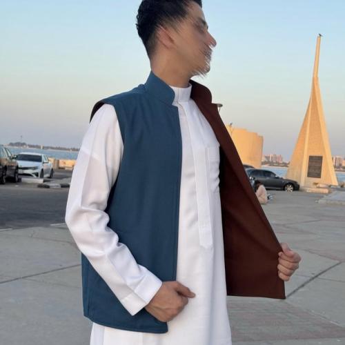 سديري رجالي بوجهين سماوي وجملي من قماش الجوخ الفاخ...