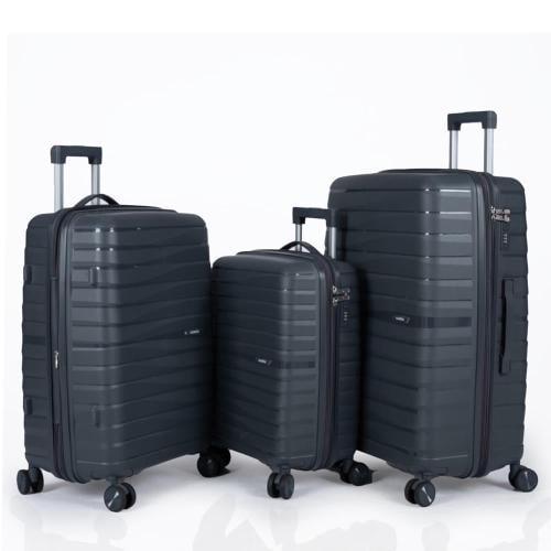 Silicone travel bag set, 3 pieces, made of strong polypropylene material, with an elegant geometric design, with an additional exp...