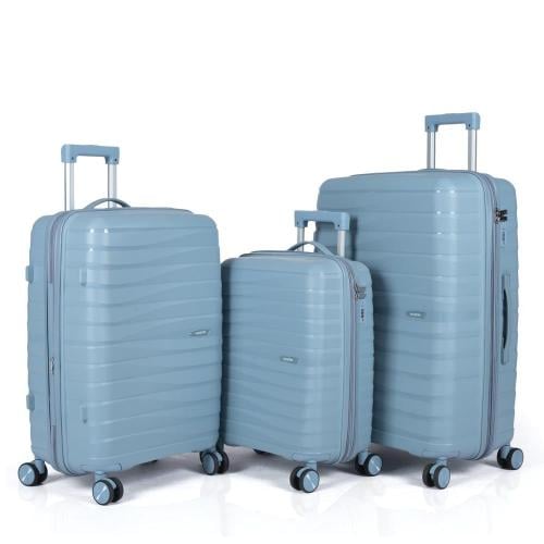Silicone travel bag set, 3 pieces, made of strong polypropylene material, with an elegant geometric design, with an additional exp...
