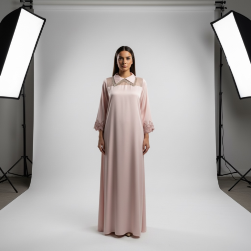 Beaded fring collar (white)