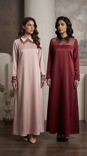 Beaded fring collar (burgundy)