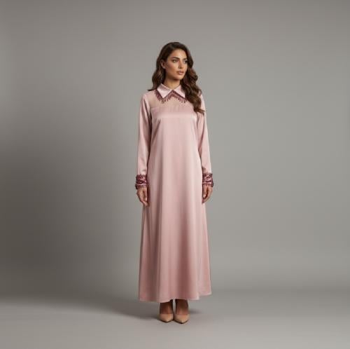 Beaded fring collar (pink)