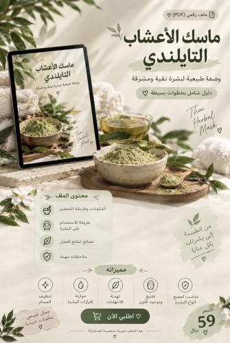 ماسك الأعشاب التايلندي | دليل التحضير والاستخدام P...