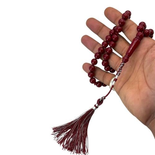 سبحة بكلايت بلجيكي فخمة – 51 خرزة بلون دم الغزال و...