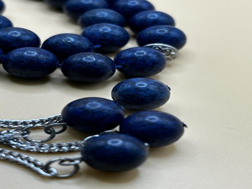 سبحة عقيق برازيلي كحلي فلكي