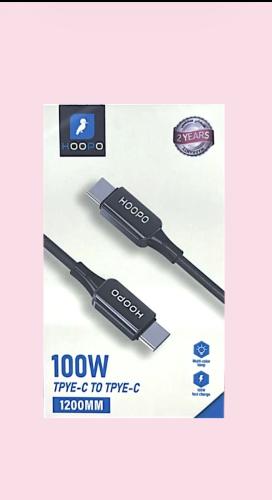 كيبل شحن USB C-C 100 w 120 cm Hoopo