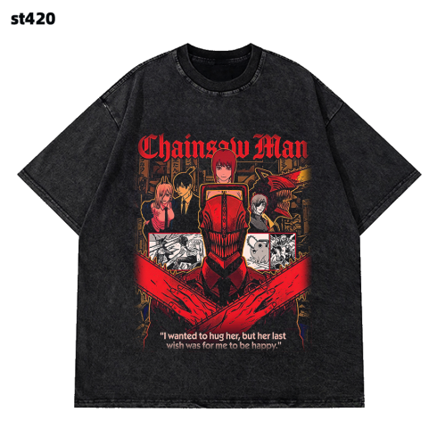 تيشيرت اوفرسايز انمي رجل المنشار (Chainsaw Man)