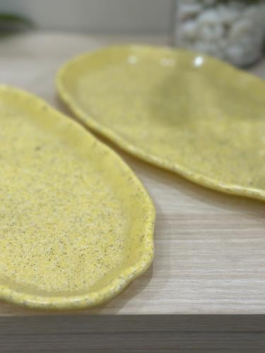 Oval terrazzo tray