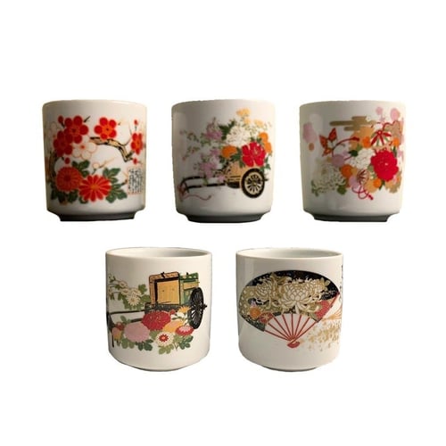 مجموعة اكواب يابانية صغيرة للزينة - japanese decor...