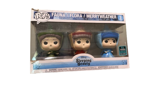 Funko Pop! Disney: Sleeping Beauty-Flora, Fauna, & Merryweather Fairy Godmother Vinyl Figure,2020 Spring Limited Ediion Exclusive