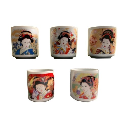 مجموعة اكواب يابانية صغيرة للزينة - japanese decor...