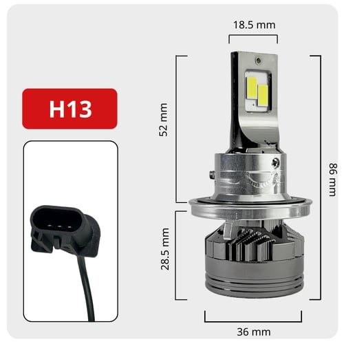 لمبات ليد بقوة 17000LM 140W خطين مقاس H13 متوفر بل...