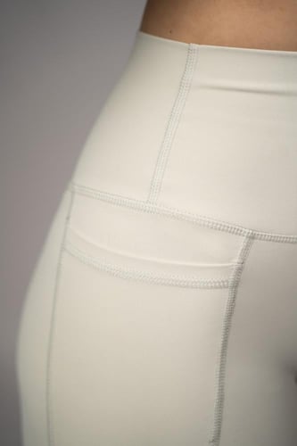 طقم رياضي نسائي بكتف واحد (بيج)