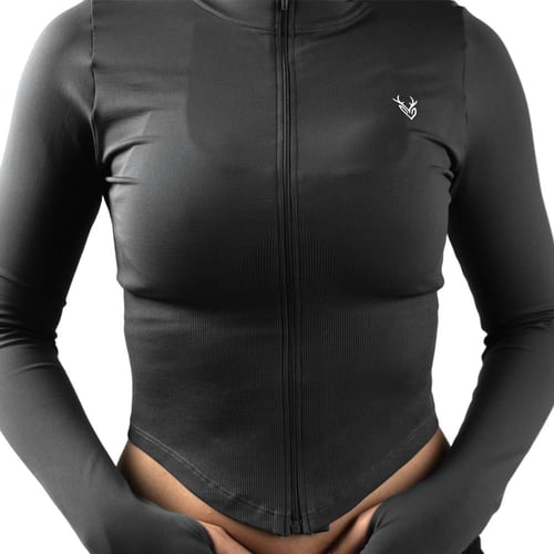 جاكيت بتصميم مميز للخصر (اسود)