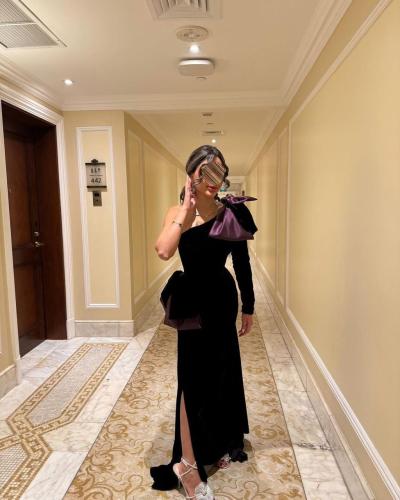 فستان مخمل شتوي فاخر