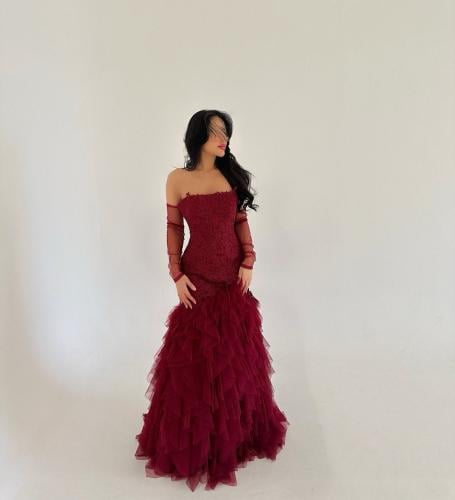 فستان سهرة الصدر جبير