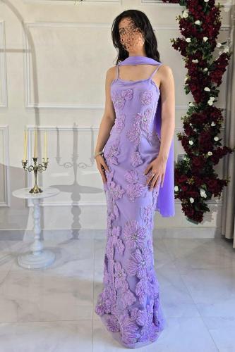 فستان بنفسجي مورد