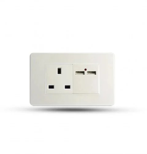 فيش مع 2 مخرج USB ماجيك ابيض 5×10