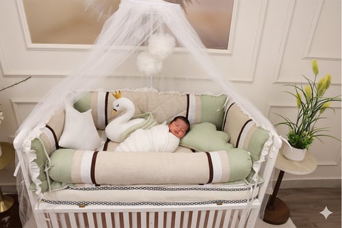 مفرش طفل معا جوانب محدد بالوان ع حسب الطلب