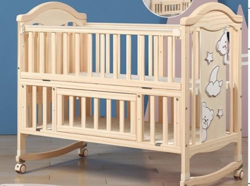 سرير خشب بمستويان مع مرتبة