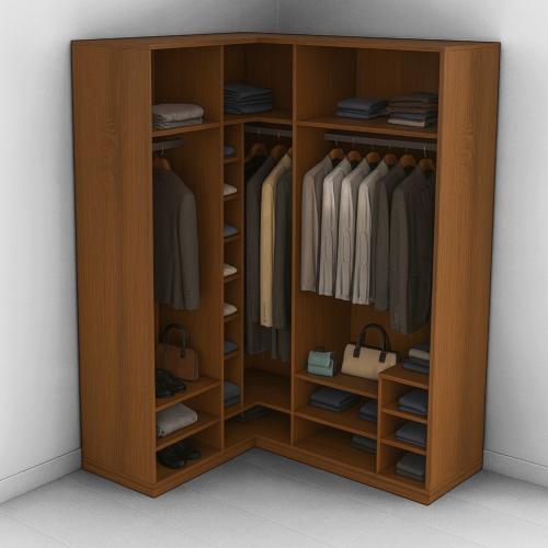 Corner modern wardrobe | Spanish chipboard wood |...