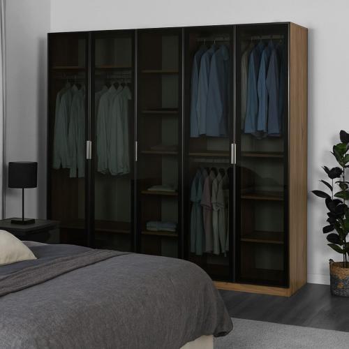 Luxury wardrobe | 5 hinged glass doors | Width 250...
