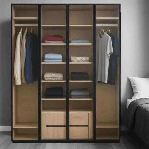 Clothing wardrobe | 200 cm × 240 cm | 4 hinged gla...